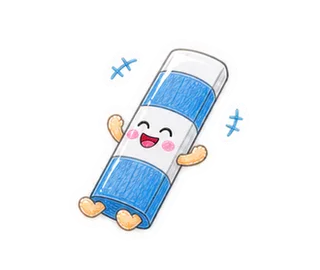 動く！スティックのりのぷっくり日常のスタンプ3（動きの見本）