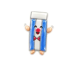 青白の四角さんの動く毎日24個のスタンプ2（動きの見本）